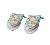 1 Pair Oven Gloves Heat Resistant- Kitchen Oven Mitts High Heat Resistant 500℉, Mini Oven Mits With Non-Slip Grip Surfaces And Hanging Loop For Bbq, Baking, Cooking And Grilling