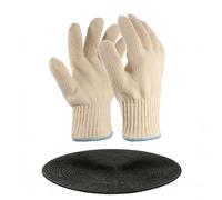 1 Pair Oven Gloves Heat Resistant with Potholder, Hot Surface Handler Oven Mitts with Fingers, Non-Slip Double Layered Potholders for Baking, Grilling, Cooking, and Serving Hot Dishes