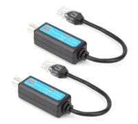 1 Pair Passive Coaxial lP Extender, 10/100Mbps Network HD Camera Coaxial Lines for IP NVR Camera