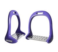 1 Pair Pedal Equipment Horse Stirrups Anti Slip Equestrian Safety Aluminium Alloy Riding Treads Lightweight Outdoor Sports(Purple)