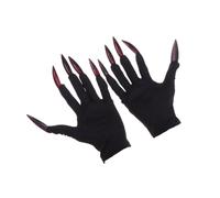 1 Pair Performance Cuff Ghost Gloves Long Fingernails Gloves with Nails Devil Horns Gloves Cosplay Black Long Nails Fingernails Clown Gloves Long Gloves Halloween The Witch