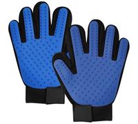 1 Pair Pet Grooming Gloves, Blue, Cat Brushes for Gentle Hair, Efficient Hair Removal Gloves, Efficient Hair Removal with 255 Silicone Care Tips, Gentle Massage & Cleaning, Washing