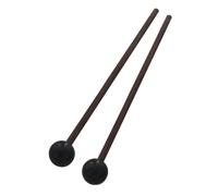 1 Pair Portable Steel Tundam Drum Mallet Wood Handle Glock Spiel Drum Sticks Soft Rubber Head Drumsticks Withstand