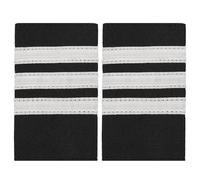 1 Pair Professional Uniform Epaulets, Pilot Epaulets Three Bars Captain Shoulder Boards Captain Shoulder Boards for Pilots Insignia Sliders Cosplay Dress, Silver, 8.4×5×0.3