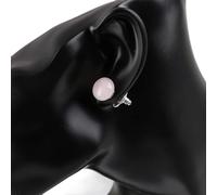 1 Pair Push Back Stud Earring Round Bean Natural Gem Stone Bead Women Girls Pink Purple Quartz Fashion Summer Jewelry E109,Rose Quartz--1 Pair