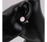 1 Pair Push Back Stud Earring Round Bean Natural Gem Stone Bead Women Girls Pink Purple Quartz Fashion Summer Jewelry E109,Rose Quartz--1 Pair