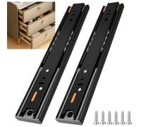 1 Pair Push to Open Drawer Slides, Soft Close Drawer Guide Side Mount, Ball Beafull Extensdrawer Rail for Dresser Kitchen Wardrobe(50Cm/20Inch)