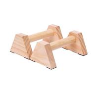 1 Pair Push-up Handle Quadrangle Design Parallettes Bar Rubber Pad Wood Parallettes for Fitness, Gymnastics, Aerobics(25cm)
