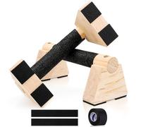 1 Pair Push Up Handles,Wooden Parallettes Bars,Calisthenics Equipment with Non Slip Cotton Wrap,Push Up Board with Rubber Base Pads,Press Up Handles for Fitness/Gym/Home Workout(30cm)
