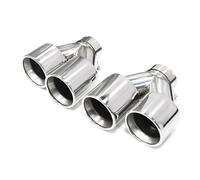 1 Pair Quad Exhaust Tailpipes For BMW 535i 535d F10 F11 F18 Upgraded For G30 G31 For M5 Bumper Muffler System Car Exhaust Tail Pipe(Silver)
