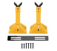 1 Pair RC Car Jack Stand Metal Height Adjustable, Simulation Toy for 1/18 1/10 1/8 1/7 RC Crawler Truck Car, Sturdy Zinc Alloy Construction with Large Base Design, Realistic Vehicl (Yellow)