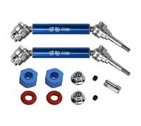 1 Pair RC Front Drive Shaft Steel Aluminum Alloy Rustproof 1/10 Front Transmission Shaft for TRAXXAS (Blue)