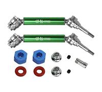 1 Pair RC Front Drive Shaft Steel Aluminum Alloy Rustproof 1/10 Front Transmission Shaft for TRAXXAS (Green)