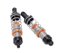 1 Pair RC Shocks Absorber Set, Front Rear Aluminum Alloy Shock Damper for BONZAI 1/16 RC Car, Elastic Spring Suspension Damper with Gold Black Finish for Off Road Vehicle
