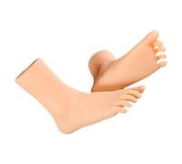 1 Pair Realistic Foot Mannequin Models Pvc Vinyl Khaki