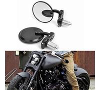 1 Pair Rear View Mirrors Round Bar End Balck Universal 7/8 22MM Handlebar Side Mirrors Motorbike Fits Most for Harley Davidsons Suzuki Honda Kawasaki Cruisers
