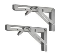1 Pair Reinforced Folding Shelf Brackets 8-18inch Stainless Steel Bracket Heavy Duty L-Angle Wall Mounted Brackets Wall Mounted Heavy Duty