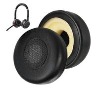 1 Pair Replacement Ear Pads for Jabra Evolve 20/30/40/65 Black | Not for Evolve2-40/65, for Jabra Evolve 65UC / 65MS / 40UC / 40MS / 30US / 30II / 20SE / 20UC / 20MS Protein Leather