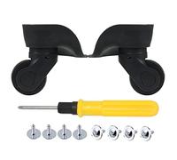 1 Pair Replacement Wheels for Luggage 360 Swivel Dual Suitcase Casters Black (W041-2)