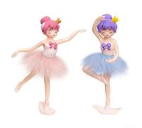 1 Pair Resin Ballerina Girl Landscape Model Ornaments for DIY Baking Decor and Car Interior Display Elegant Garden Yard Statue(A)