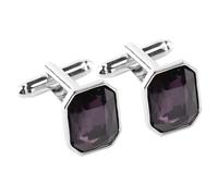1 Pair Rhinestone Cuff Links for Shirts, Elegant Gift-ready | Alloy and Nickel-free Build, Geometric Polished Detail, Velvet Pouch Included for Interviews or Dinners