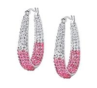1 Pair Rhinestone Decorative Hoop Earrings Alloy Valentine's Day Huggie For Girls Pink, one size, Alloy Steel, No Gemstone