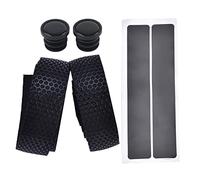 1 Pair Road Mountain Bike Handlebar Anti Skid Shock Absorption Tape Strap Belt End Plug (Black)