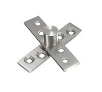 1 Pair Rotating Hinge 74mm Length 360 Degree Stainless Steel Door Pivot Hardware Silver Easy to Install