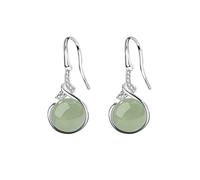 1 Pair Sage Green Earrings, Spiral Ball Dangle Design for Women | Rhinestone accents add a refined glimmer to the light green spiral silhouette, making the pair easy to style for dressy looks