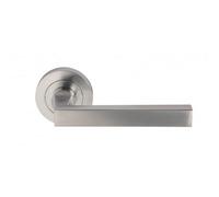 Excel DH3565 Linea Passage Door Handles on Round Rose, Satin Chrome