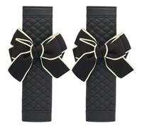 1 Pair Seat Belt Cover Pad, Leather Seatbelt Cushion With Bow, Soft Comfortable Car Seat Strap Pads For Women For Auto Suv Truck Airplane Backpack,Car Seat Strap Pads 9x4.7 Inch