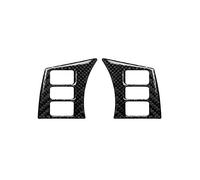 1 Pair Self-adhesive Wear Resistance Carbon Fiber Steering Wheel Button Frame Sricker Compatible with Nissan 350Z 2003-2009