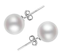 1 Pair Shell Pearl Stud Earrings for Women, Round Faux Pearl Earrings, Korean Style Simple Studs, Timeless Fashion Accessory, Classic Round Design for Daily Wear
