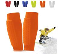 1 Pair Shin Defender Kids,Shin Pads Boys,Sock Shinpads Soft Honeycomb Collision Compression Sleeve,For Kids Teenagers and Aldult Girls (Orange, M)