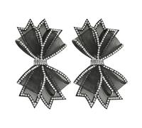 1 Pair Shoes Decoration Charm Wedding Rhinestones Shoe Charm Elegant Cloth Mesh Rhinestones Not Easy to Deform Versatile Accessory Women DIY 4.58x2.55x0.39in