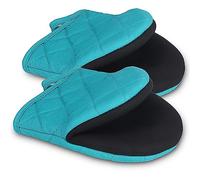 1 Pair Short Oven Mitts, Heat Resistant Silicone Kitchen Mini Oven Mitts for 500 Degrees, Non-Slip Grip Surfaces and Hanging Loop Gloves, Baking Grilling Barbecue Microwave Machine Washable