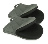 1 Pair Short Oven Mitts, Heat Resistant Silicone Kitchen Mini Oven Mitts for 500 Degrees, Non-Slip Grip Surfaces and Hanging Loop Gloves, Baking Grilling Barbecue Microwave Machine Washable (Gray)