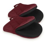 1 Pair Short Oven Mitts, Heat Resistant Silicone Kitchen Mini Oven Mitts for 500 Degrees, Non-Slip Grip Surfaces and Hanging Loop Gloves, Baking Grilling Barbecue Microwave Machine Washable