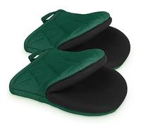 1 Pair Short Oven Mitts, Heat Resistant Silicone Kitchen Mini Oven Mitts for 500 Degrees, Non-Slip Grip Surfaces and Hanging Loop Gloves, Baking Grilling Barbecue Microwave Machine Washable