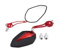 1 Pair Side Mirrors Universal, Keenso Adjustable Aluminum Handlebar Rear View Side Mirrors Motorbike Scooter 10mm 8mm (Red) Automotive Interior and Exterior