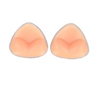 1 Pair Silicone Bra Inserts Extra Thick Reusable Self Adhesive Triangular Shape Push Up Pads Flesh Color (S)