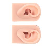 1 Pair Silicone Ear Model, Flexible, Soft, Reusable, Artificial Human Skin, Silicone Piercing Model (Light Beige)