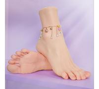 1 Pair, Silicone Female Foot Model, Realistic Fake Foot, Wrinkles on Soles, Realistic Silicone Feet, Fake Feet, for Jewerly Shoe Sock Sandal Display Art Collection
