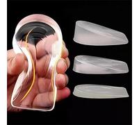 1 Pair Silicone Gel Height Increase Insole Heel Lifting Inserts Half Plain Gel Heel Pads Elastic Cushion Arch Support Insert
