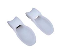 1 Pair Silicone Gel Toe Separator Eases Foot Pain Foot Valgus Correction Guard Cushion Thumb(Blanc)