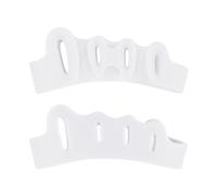 1 Pair Silicone Toe Separator 5 Hole Hallux Valgus Orthopedic Spacers Bunion Care Overlapping Hammer Foot Corrector(Blanc)