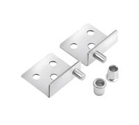 1 Pair Silver Concealed Door Pivot Hinge Stainless Steel Rotating Door Hinge for Cabinet