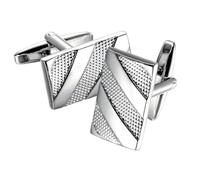 1 Pair Silver Cufflinks for Men - Elegant Rectangle Dress Cuff Links - Perfect for Weddings, Business & Formal Occasions (Classic Silver Tone, Premium Mens Accessory)
