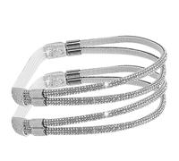 1 Pair Silver High Heels Shoe Straps with Decorative Rhinestones, Leather Material Elastic Anti-loose Shoelace Fastener for High Heel Pumps, for Stylish Shoe Style Change