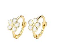 1 Pair Small Gold Hoop Earrings,6mm 925 Sterling Silver Small Gold Daisy Kids Earring Plated Huggie Hoop Hypoallergenic Tiny Hinged Cute Flower Earrings for Girl Women Boys Teens Dainty Mini Stud